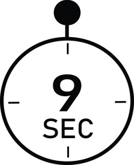 9 seconds digital timer sign vector suitable for many uses