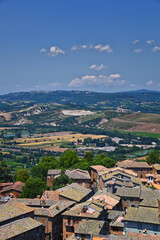 Orvieto ancient city and landscape rooftop views from the Tower, Torre del Moro, Umbria Italy 2023