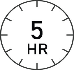 5 hours basic timer sign vector suitable for many uses