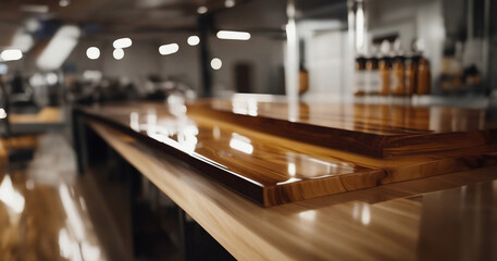 wood processing with epoxy resin and varnish. the manufacture of furniture from solid oak. - obrazy, fototapety, plakaty