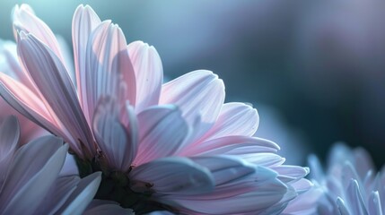  a close up of a bunch of flowers with a blurry background of blue and pink flowers in the foreground and a blurry background of blue and white flowers in the foreground.