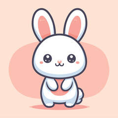cute rabbit cartoon icon illustration