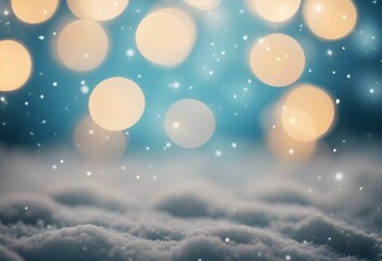 Festive Christmas natural snowy background abstract empty stage snow snowdrift and defocused Christm