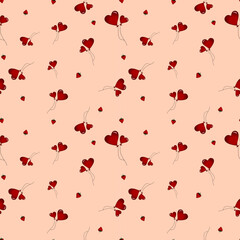 balloon hearts seamless pattern