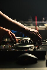 dj playing music at a party