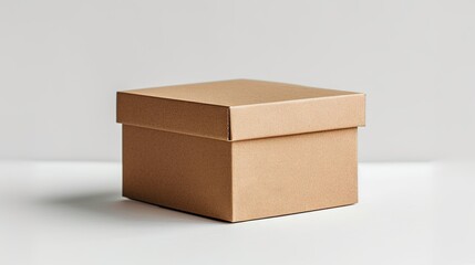 brown box isolated Empty mockup on white background " ai generated "