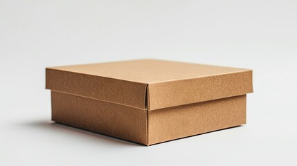 brown box isolated Empty mockup on white background " ai generated "