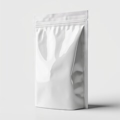 Empty pouch bag mockup, packet, white background  " ai generated "