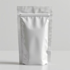 Empty pouch bag mockup, packet, white background  " ai generated "