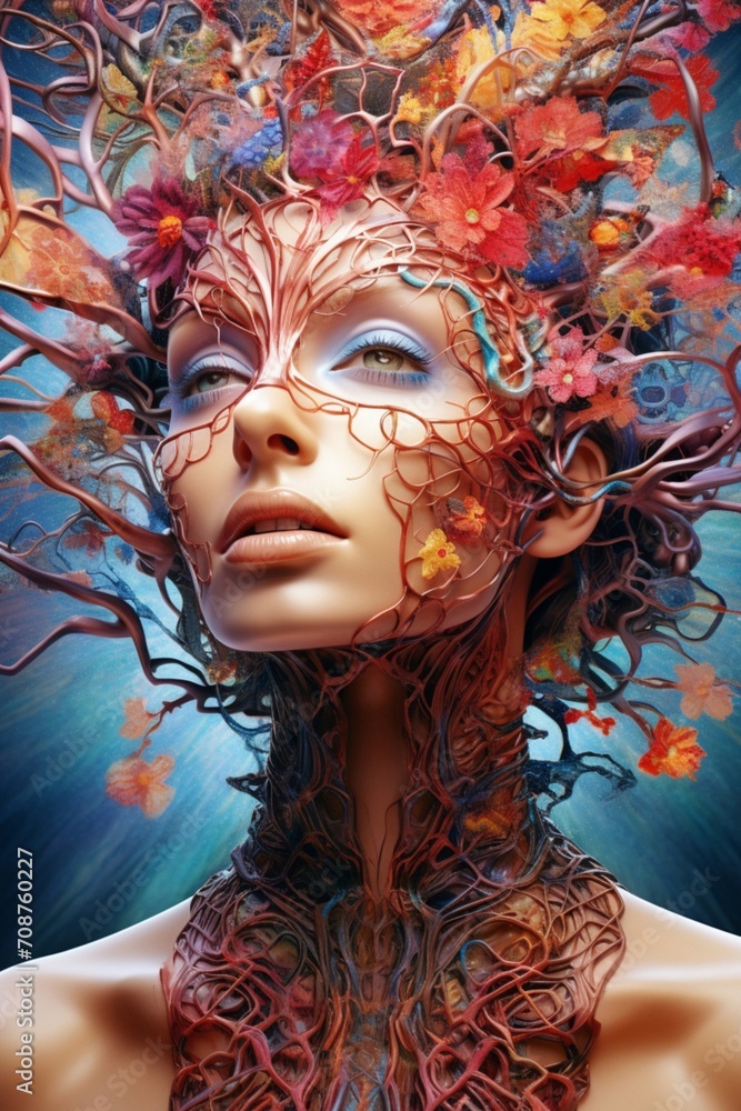 Poster the intricate and diverse detail of neural pattern - ai generative