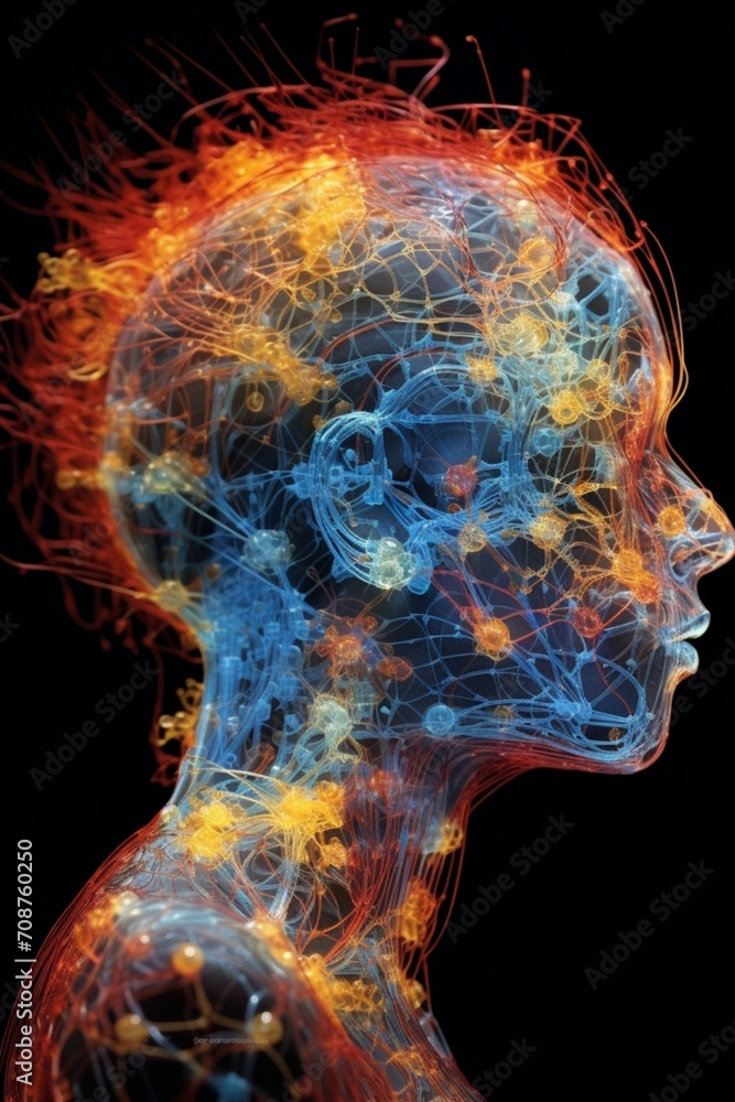 Poster the intricate and diverse detail of neural pattern - ai generative