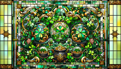 Stained glass St. Patrick's day