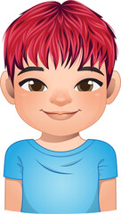 Little boy face, avatar, kid head with dreadlocks hair cartoon PNG