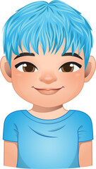 Little boy face, avatar, kid head with dreadlocks hair cartoon PNG