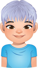 Little boy face, avatar, kid head with dreadlocks hair cartoon PNG