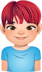 Little boy face, avatar, kid head with dreadlocks hair cartoon PNG