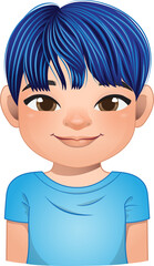 Little boy face, avatar, kid head with dreadlocks hair cartoon PNG