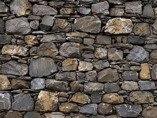 Stone Wall Constructed With Rocks