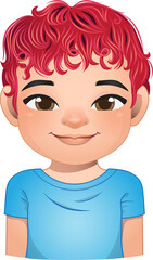 Little boy face, avatar, kid head with dreadlocks hair cartoon PNG