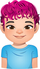 Little boy face, avatar, kid head with dreadlocks hair cartoon PNG