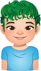 Little boy face, avatar, kid head with dreadlocks hair cartoon PNG