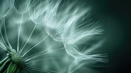Fotobehang Close-Up of Dandelion on Black Background © BrandwayArt