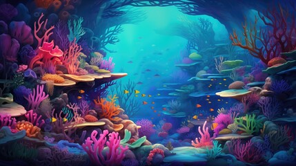 Beautiful underwater world scene