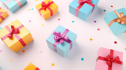 Gift box background with copy space for Christmas gifts, holidays or birthdays