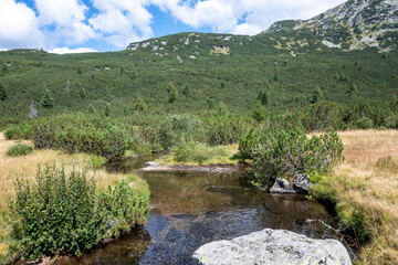 Landscape of Rila mountain near The Fish Lakes, Bulgaria