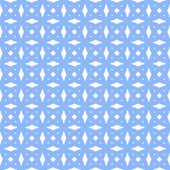 White diamonds on a blue background. Abstract geometric background. Seamless pattern. Isolated. Background for paper, cover, fabric, textile, dishes, interior decor. 