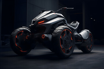 3d rendering of a brand-less generic quad bike in the studio