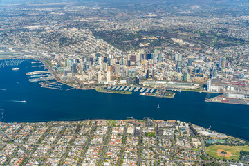 San Diego Skyline: Aerial Majesty of Urban Waterfront and Architectural Splendor, January 2024