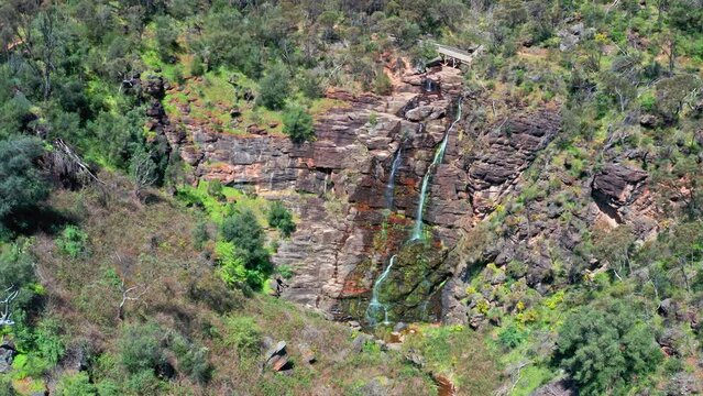 Waterfall in Morialta park Adelaide South Australia. Beautiful nature landscape