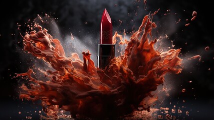 red lipstick explosion - obrazy, fototapety, plakaty