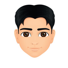 Portrait of young boy with black hair