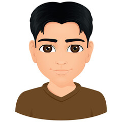 Portrait of young boy with black hair