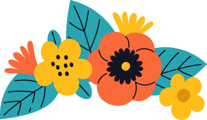 Naklejka premium Flowers Wreath Bouquet