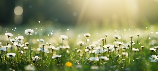 Green minimalistic blurred background for spring product placement and advertisements