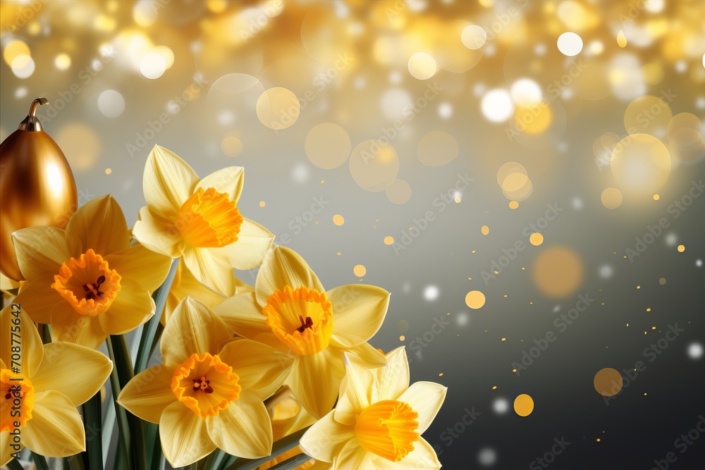 Poster minimalistic colorful blurred spring background with yellow tones for product placement