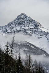 Snowy mountain peaks of Canada
