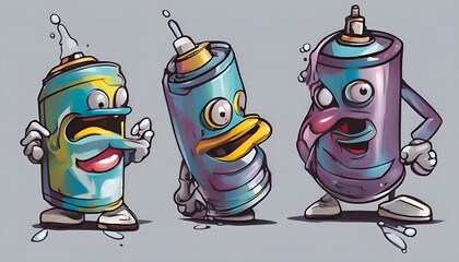 graffiti spray can cartoon generative ai
