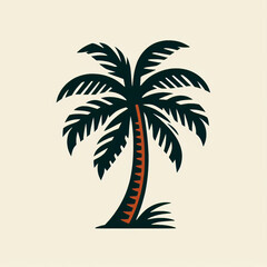 logo illustration of palm tree, ai generate - obrazy, fototapety, plakaty