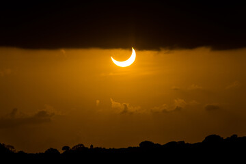 Obraz na płótnie Canvas Partial Solar Eclipse of 2023 Seen From Brazil
