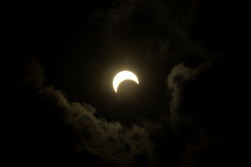 Fototapeta premium Partial Solar Eclipse of 2023 Seen From Brazil