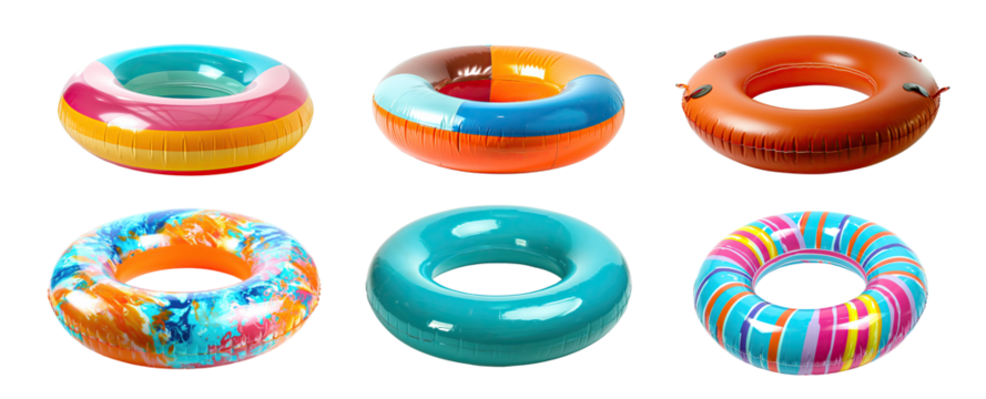 Set of inflatable swim ring, cut out - stock png.