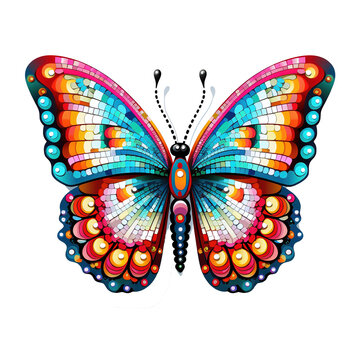 kawaii butterfly image design with PNG tranparent background. vector style kawaii butterfly illustration design for stickers, t-shirts and others. Generative Ai