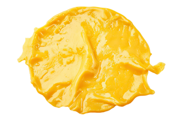 Circular processed cheese, cut out - stock png.