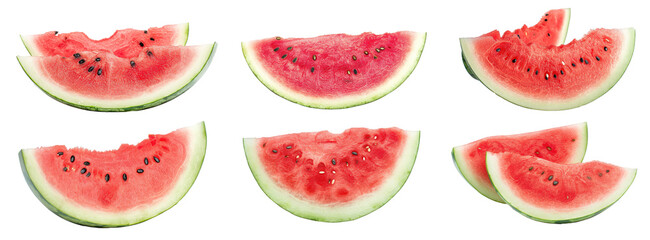 Set of watermelon, cut out - stock png.