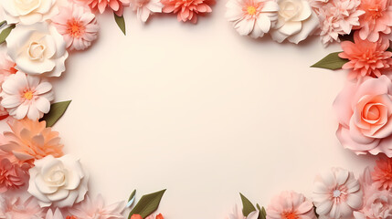 Obraz na płótnie Canvas Pink rose flower composition background, decorative flower background pattern, floral border background