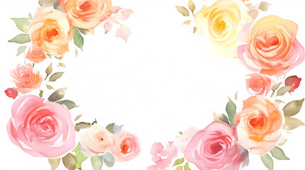 Empty floral frame with copy space for greeting card or invitation design